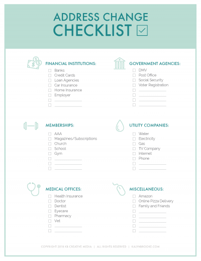 The Ultimate Change of Address Checklist Printable
