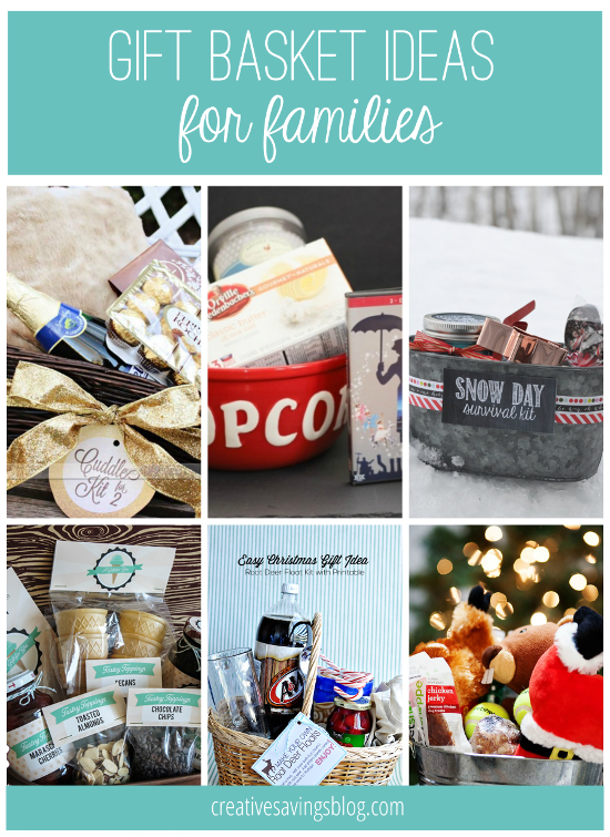 From movie night buckets, to snow day survival kits, you will love these creative gift basket ideas for families!