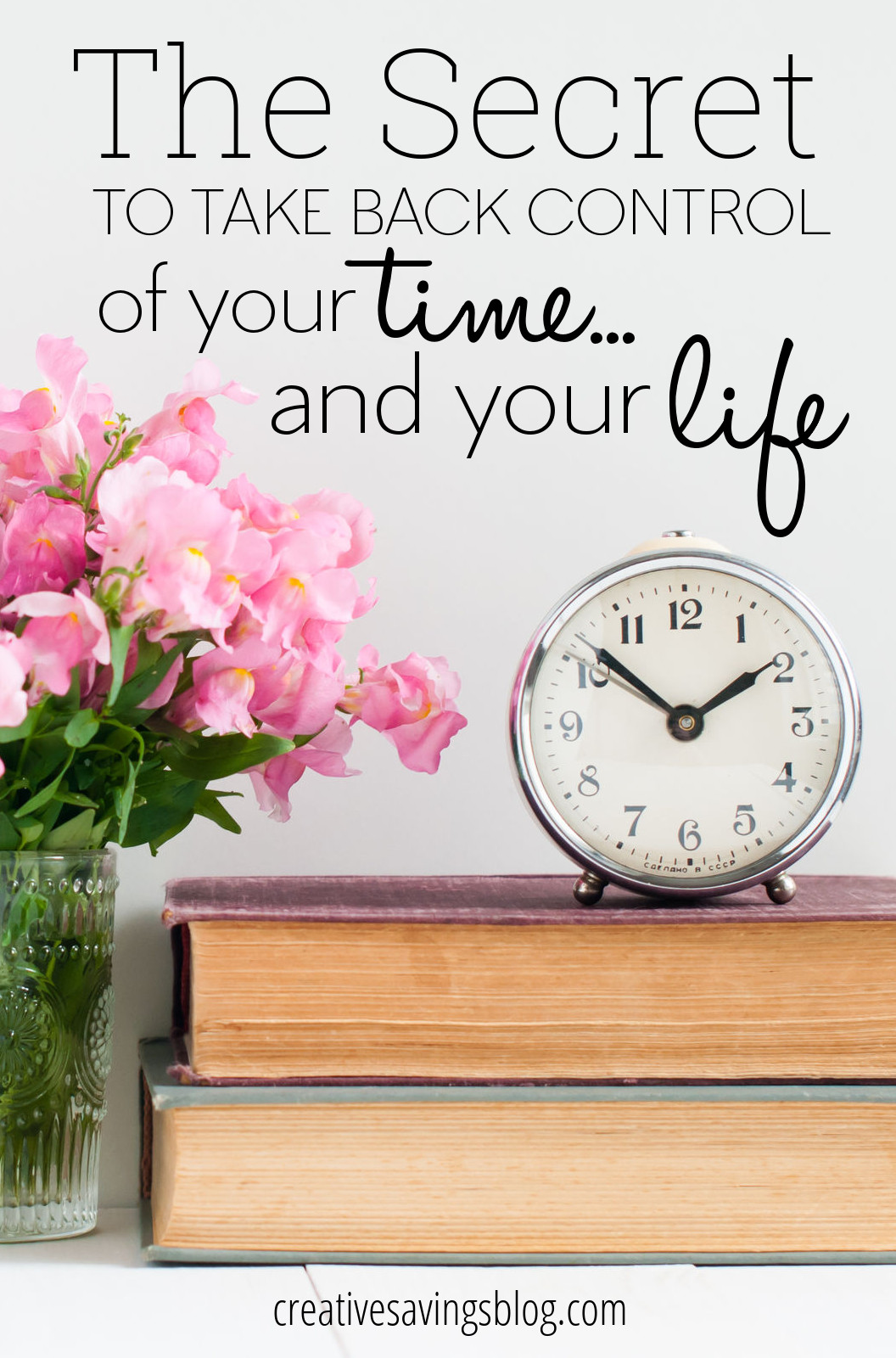 Before I felt like my time {and my whole life!} was spiraling out of control! Since I've started living out this one simple secret, I have enough energy and passion to pursue my personal goals and dreams again. Finally, I'm the boss of my own schedule! #outofcontrol #personalgoals #takebackcontrol #timemanagement #priorities #takebackyourlife #scheduletips #routines