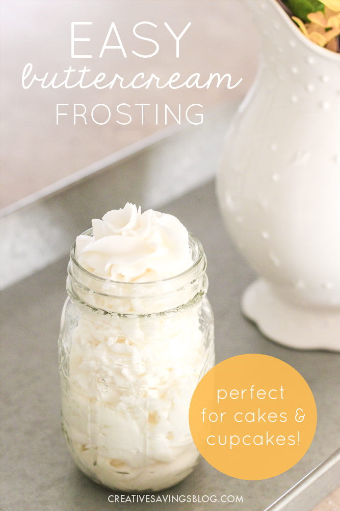 This easy buttercream frosting recipe works beautifully on cakes and cupcakes, and tastes good too! You can easily switch up the consistency for more intricate decorations like flowers and borders, but my favorite part is the unique "crust" it forms to keep all your creations in tact!