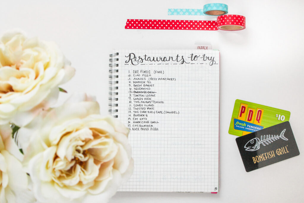 Use the Bullet Journal to Track things you'd like to do