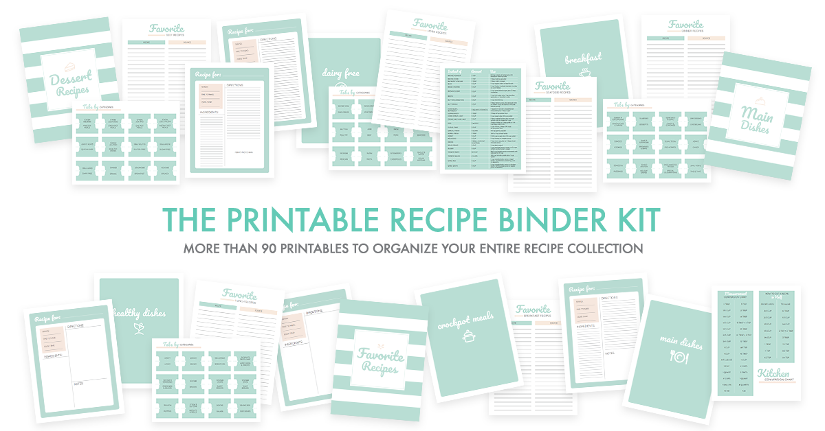 How to Make a Recipe Binder  FREE Recipe Binder Printables