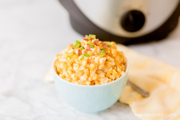 O.M.G. This crock pot cream cheese corn is amazing! Even though it's a vegetable, I would totally call this a creamy comfort food. The savory spices mixed with a touch of sweet from the cream cheese are slow cooked to delicious perfection. This is my go-to easy corn recipe now—especially for company!