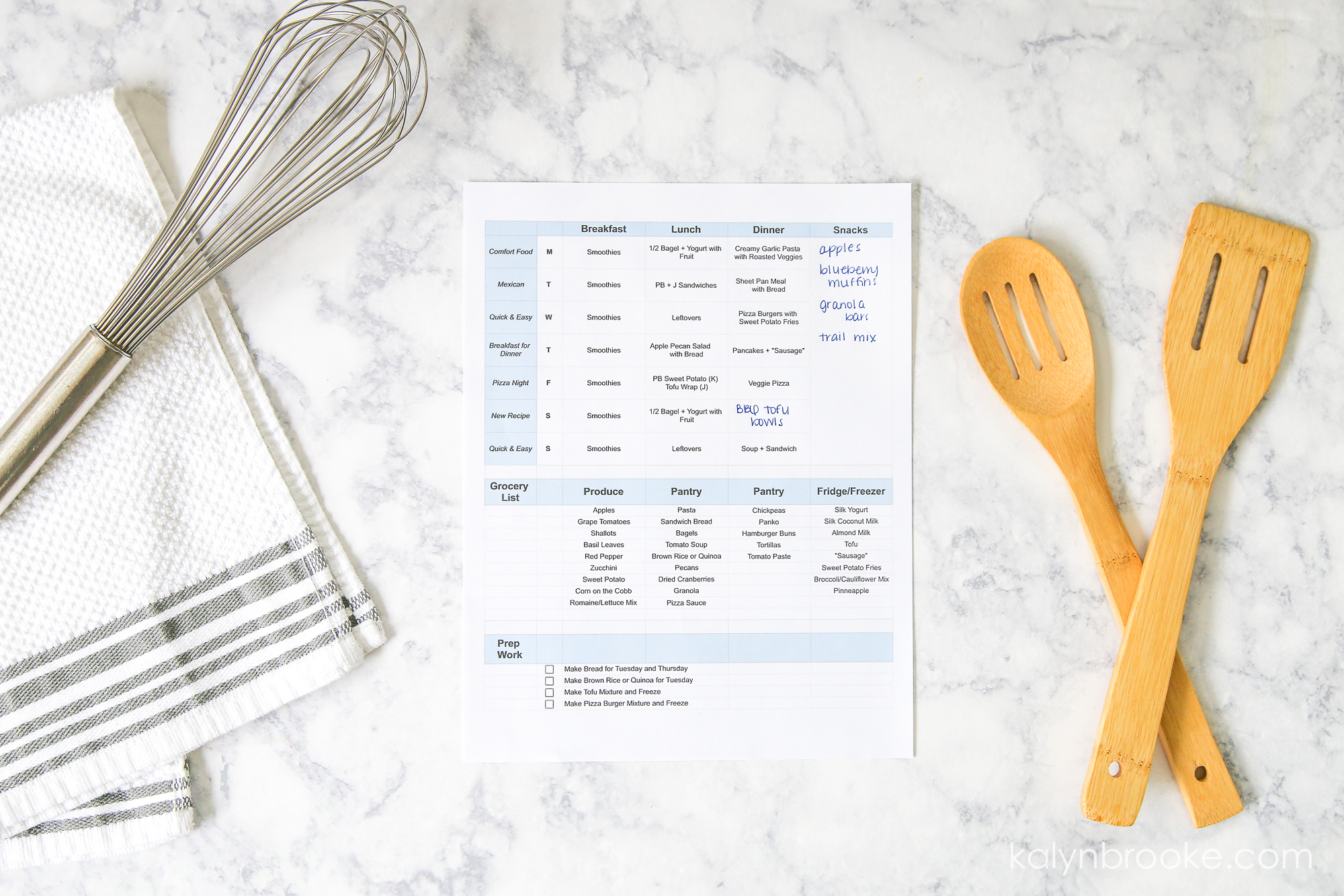 Free printable 21 Day Fix meal planning sheets