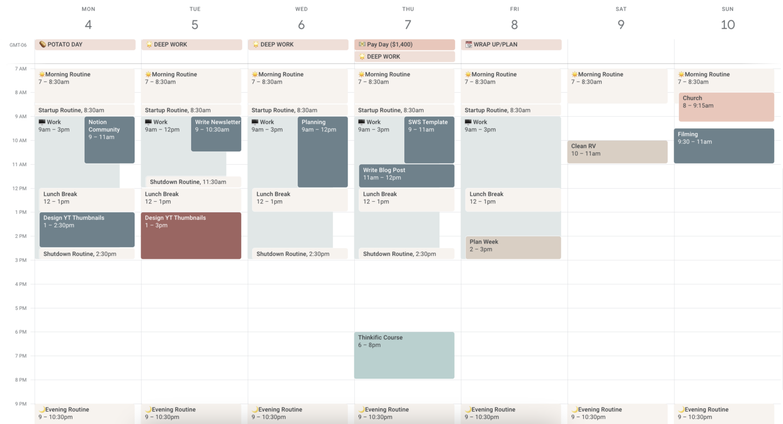 Task Blocks Time Blocking Google Calendar: Organize Your Entire Week
