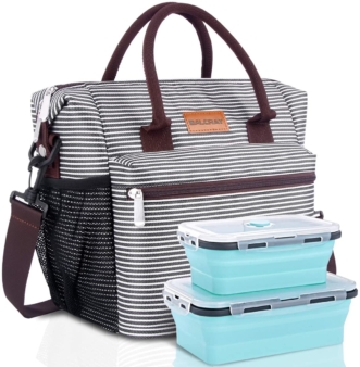Striped Lunch Tote